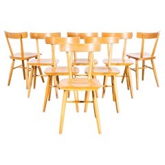 Vintage 1960s Beechwood Dining Chair by Ton, Set of Eight