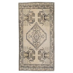 1960s Beige 
Brown Vintage Turkish Mini Rug 1
9" X 3
4"