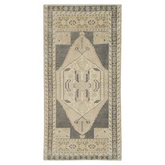 1960s Beige 
Gray Vintage Turkish Mini Rug 1
10" X 3
6"