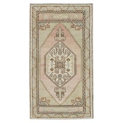 1960s Beige 
Pink Vintage Turkish Mini Rug 1
8" X 3
