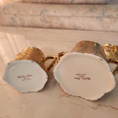 1960s Creamer + Sugar Set 22kt Weeping Gold Bel Terr