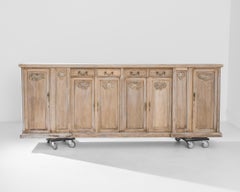 1960s Belgian Bleached Oak Cabinet
