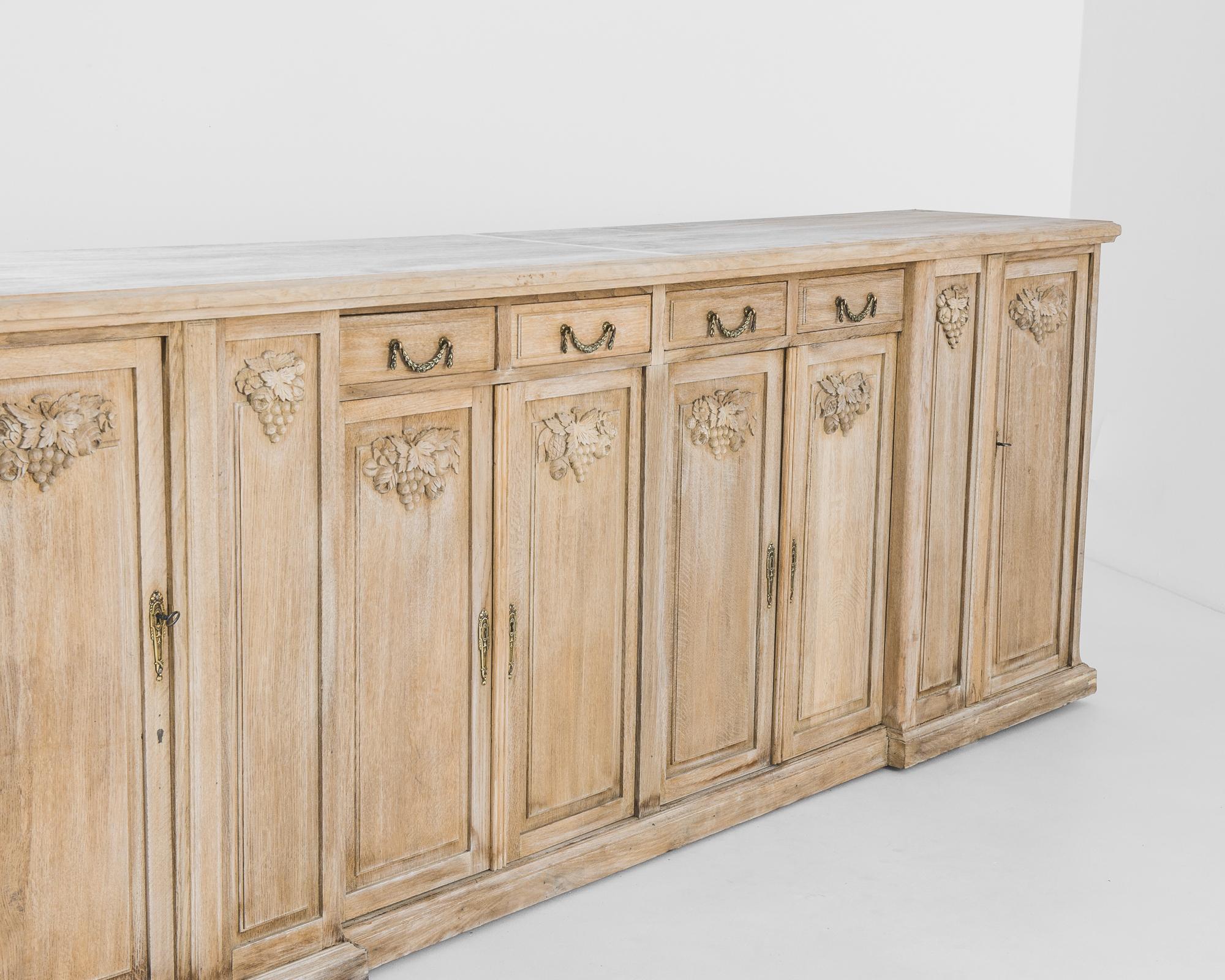 1960s Belgian Bleached Oak Cabinet 2