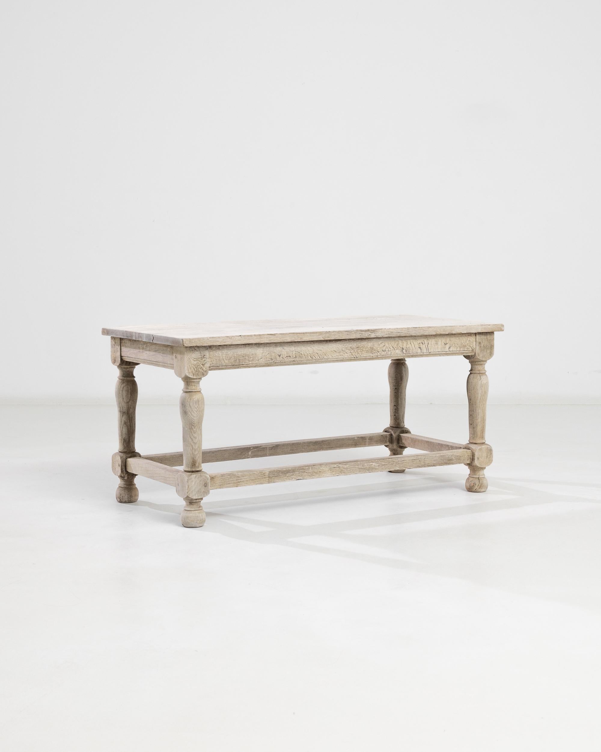French Provincial 1960s Belgian Bleached Oak Coffee Table