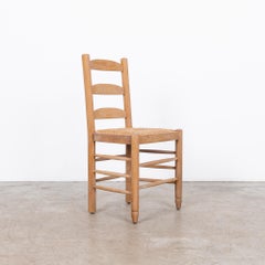 1960s Belgian Bleached Oak Dining Chair
