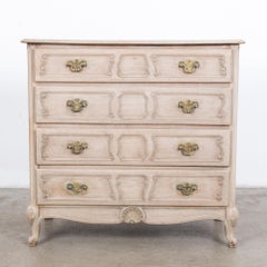 1960s Belgian Bleached Oak Drawer Chest