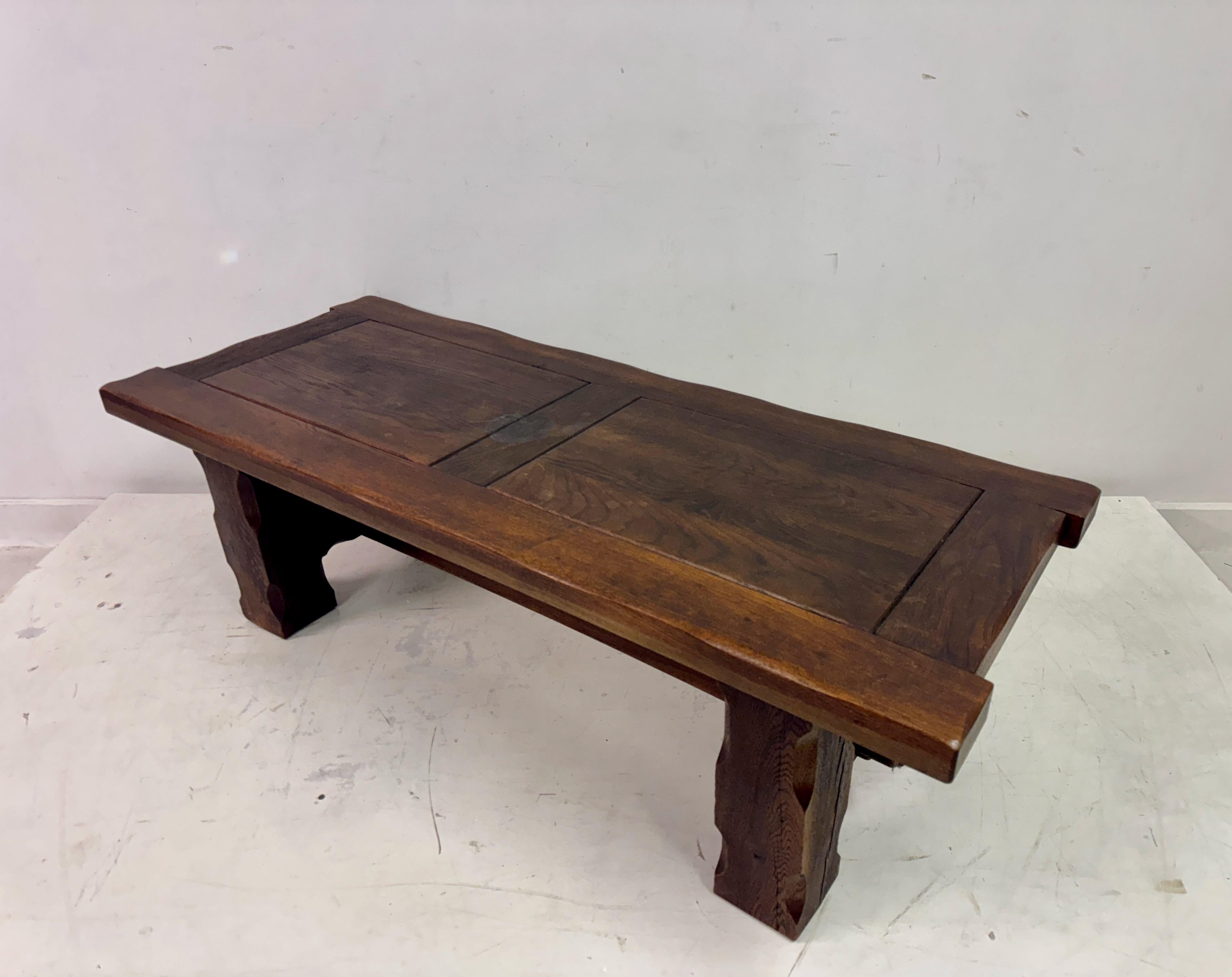 Tavolino belga brutalista degli anni '60 in Oak 8