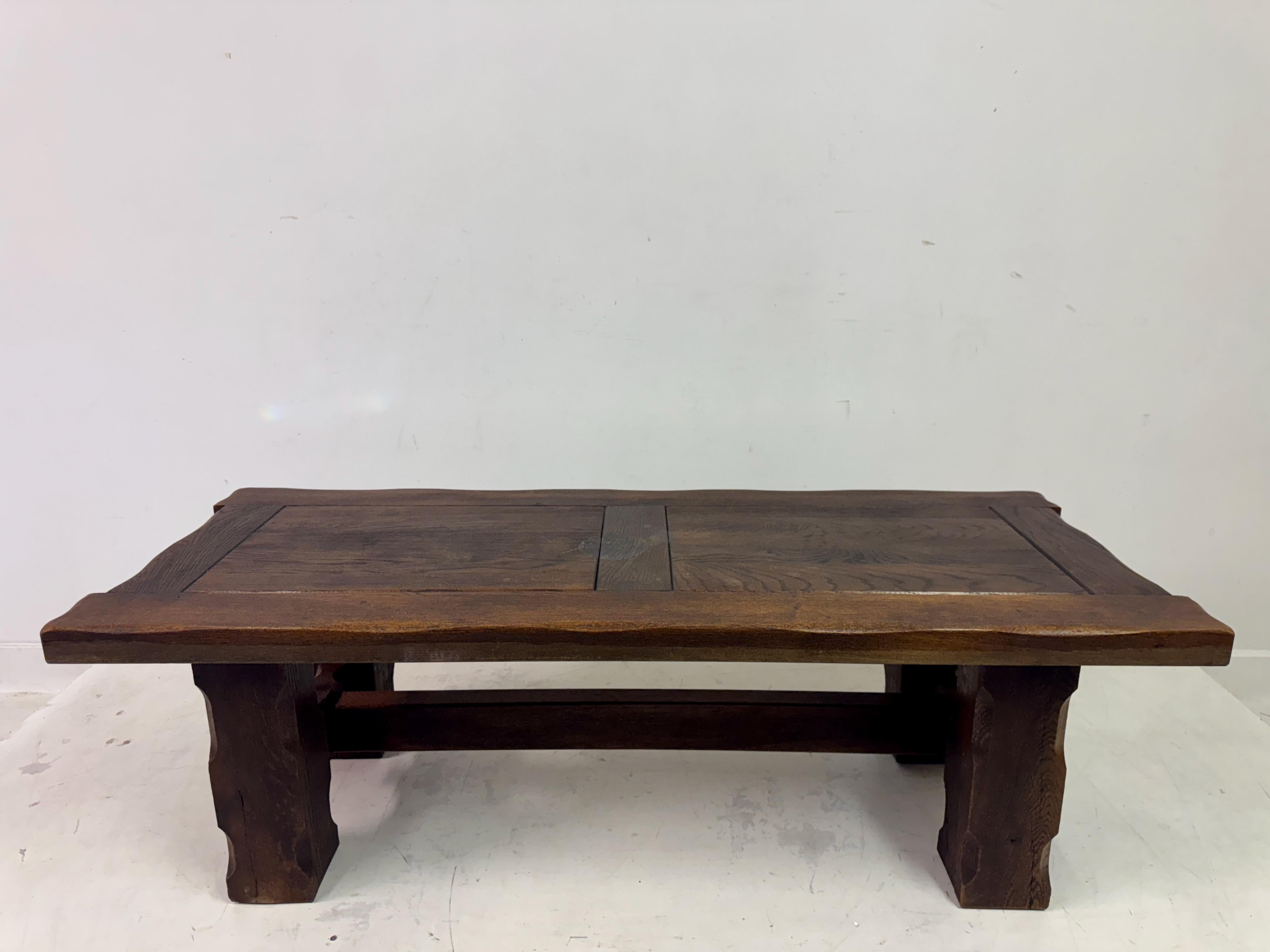XX secolo Tavolino belga brutalista degli anni '60 in Oak