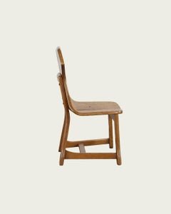 1960s Belgian Dark Wood Brutalist Chairs, Set of Four