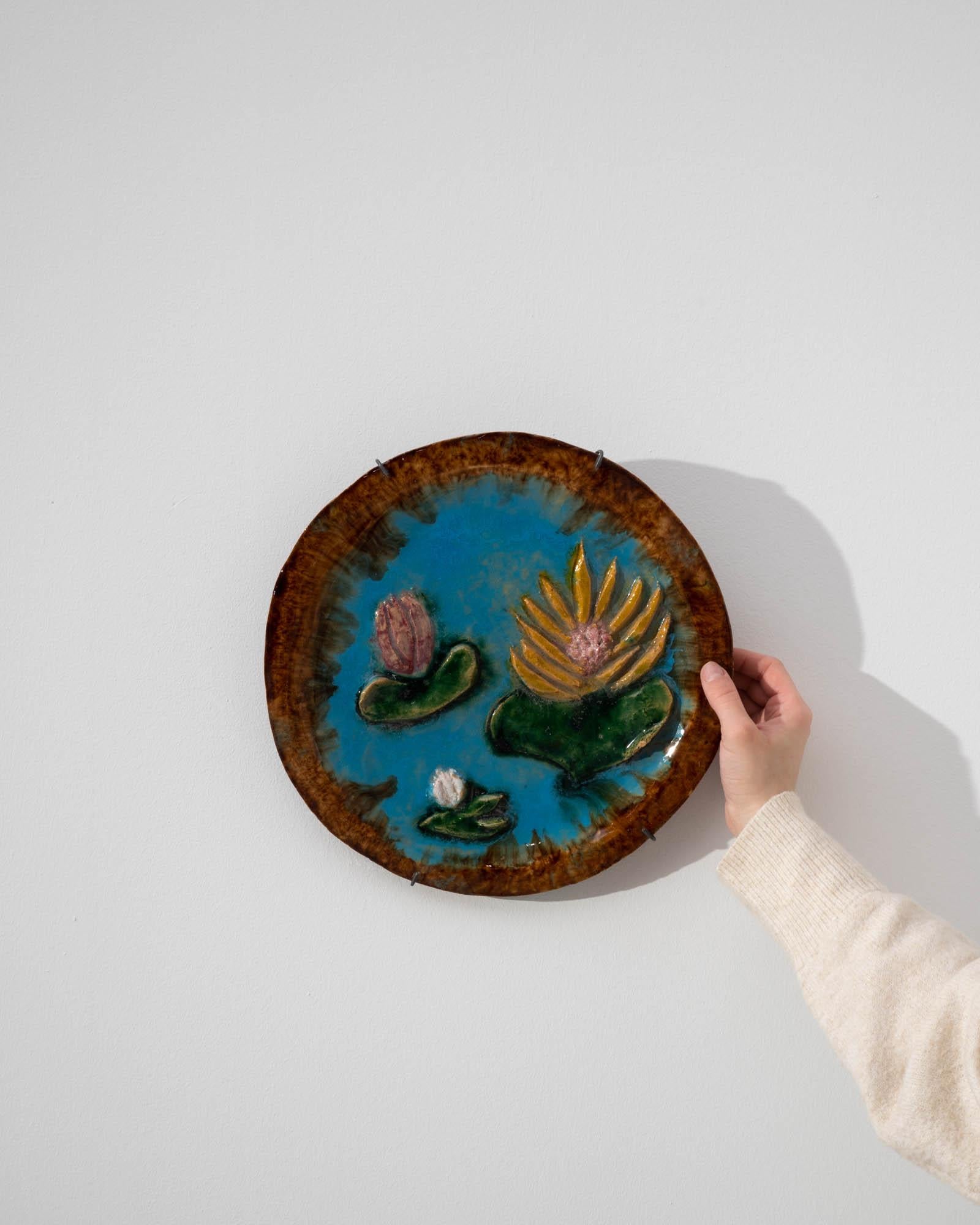 Folk Art 1960s Belgian Decorative Ceramic Wall Plate