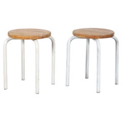 1960s Belgian Fritz Hansen Style Stacking Stools by Tubax, Pair