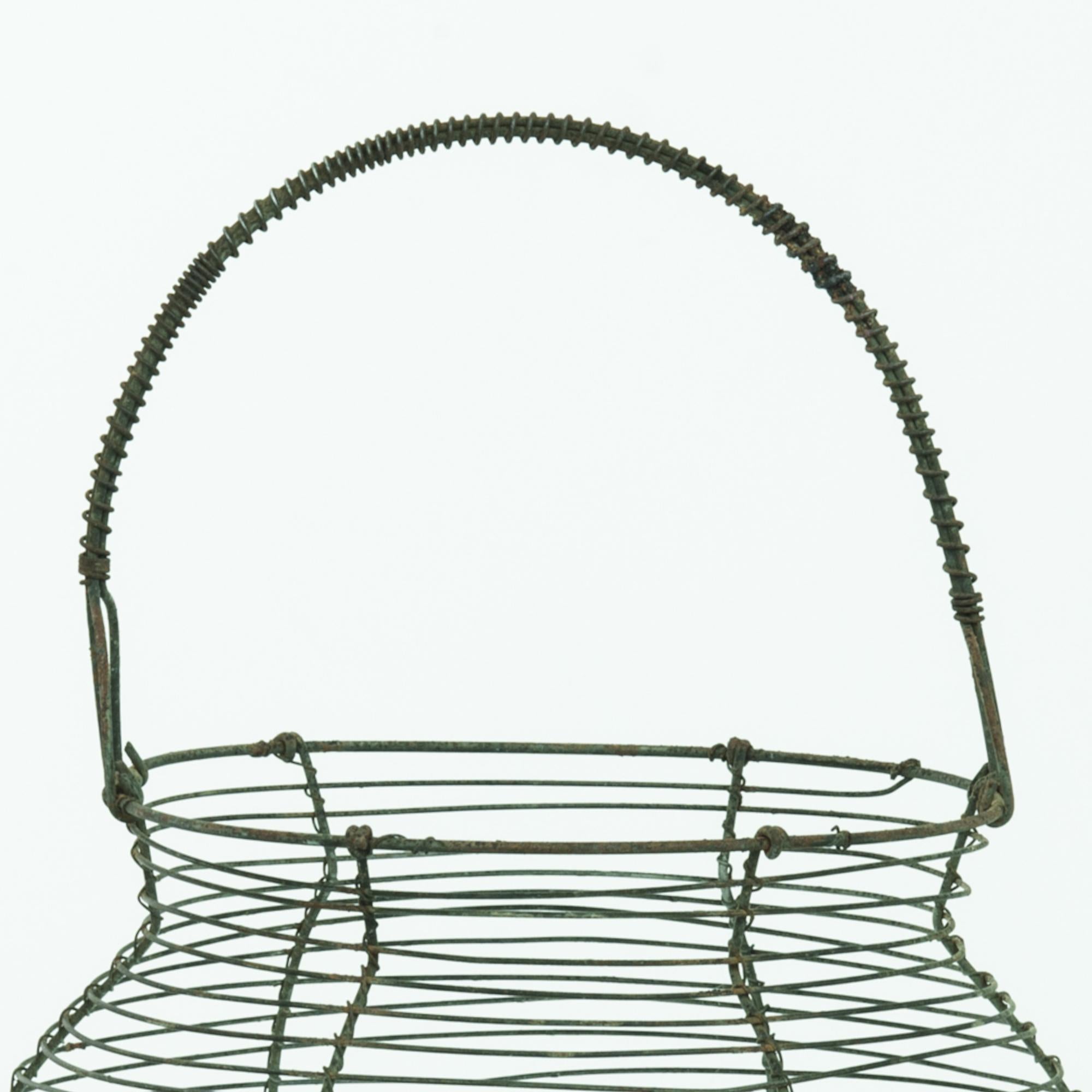 1960s Belgian Metal Basket In Good Condition In High Point, NC