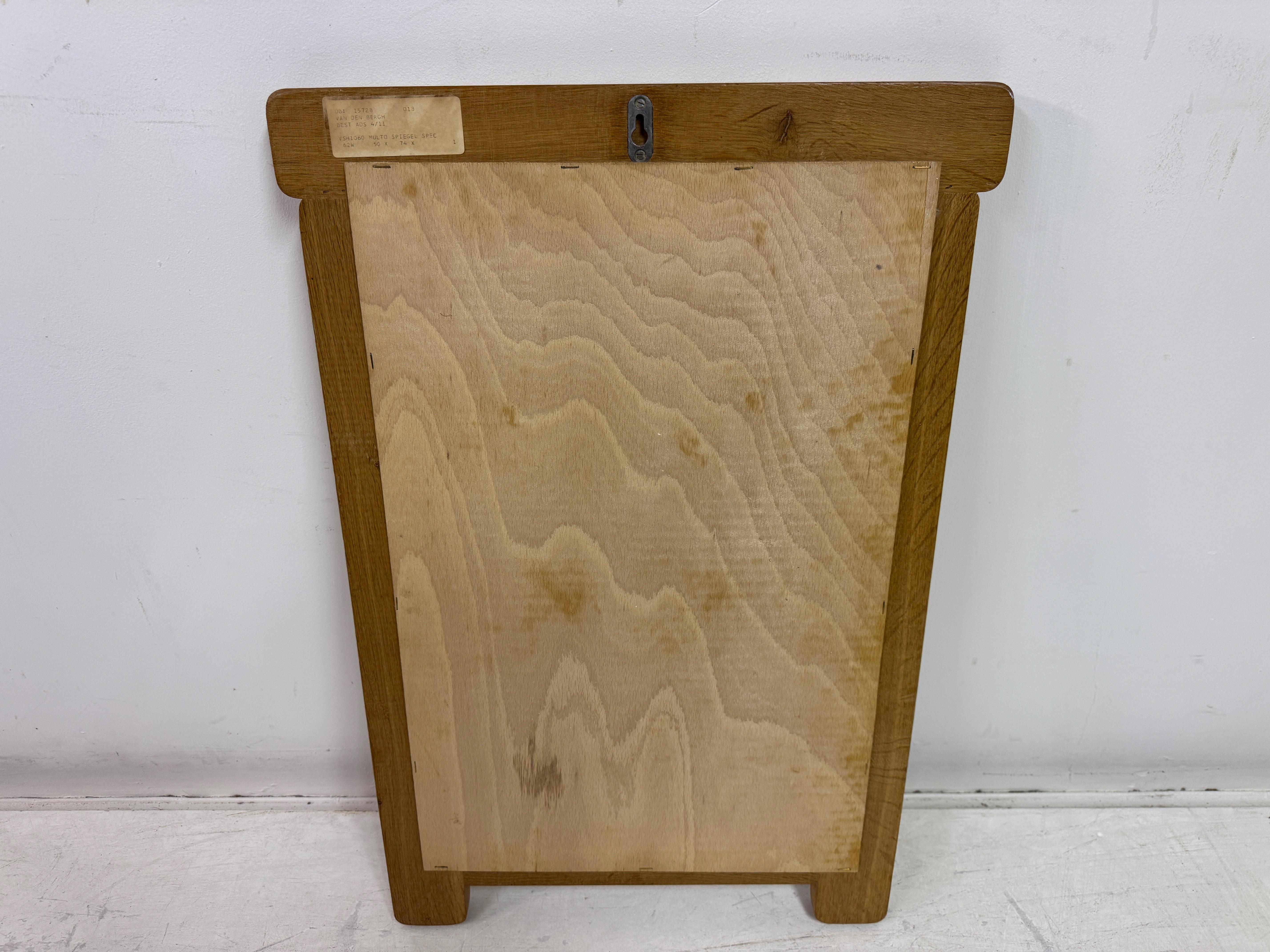 1960s Belgian Oak Brutalist Mirror For Sale 6
