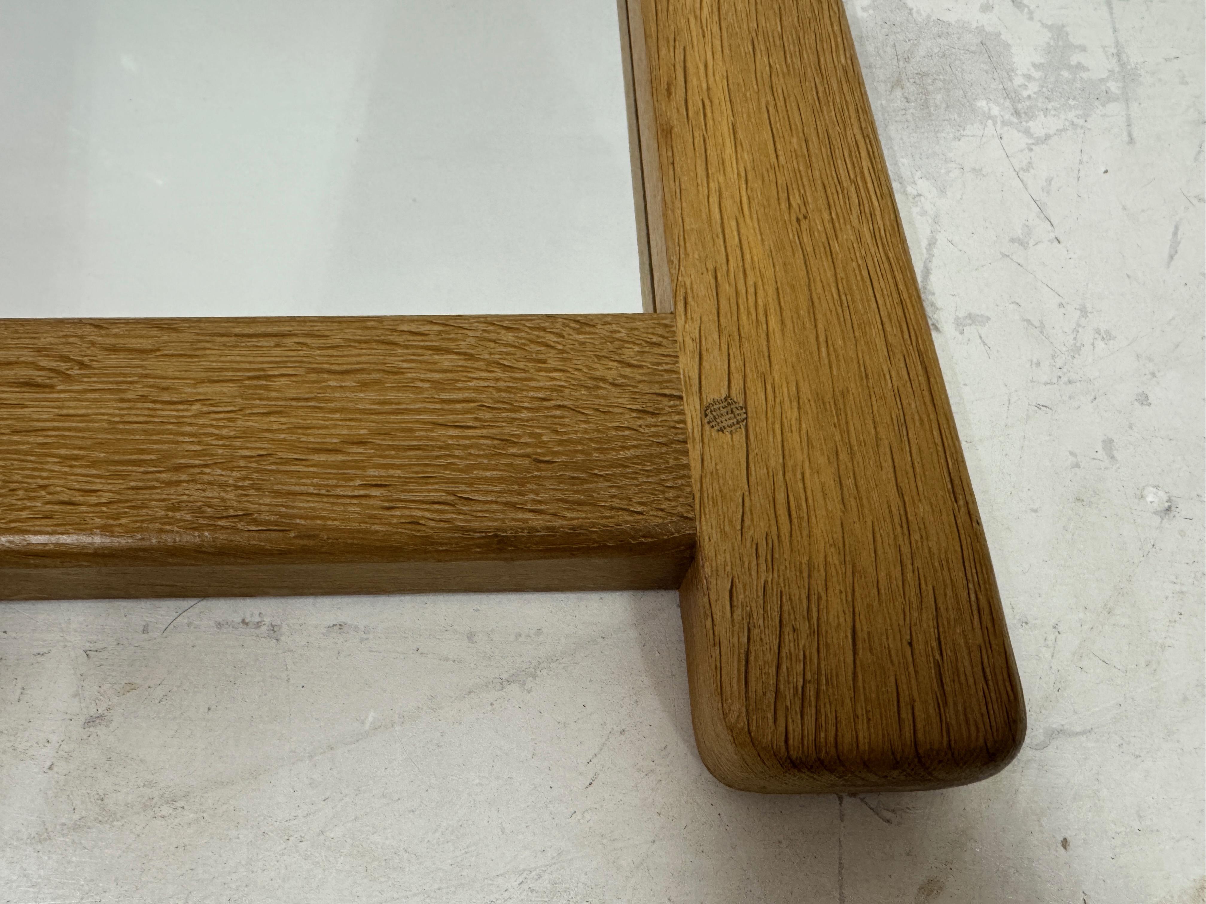 20th Century 1960s Belgian Oak Brutalist Mirror For Sale