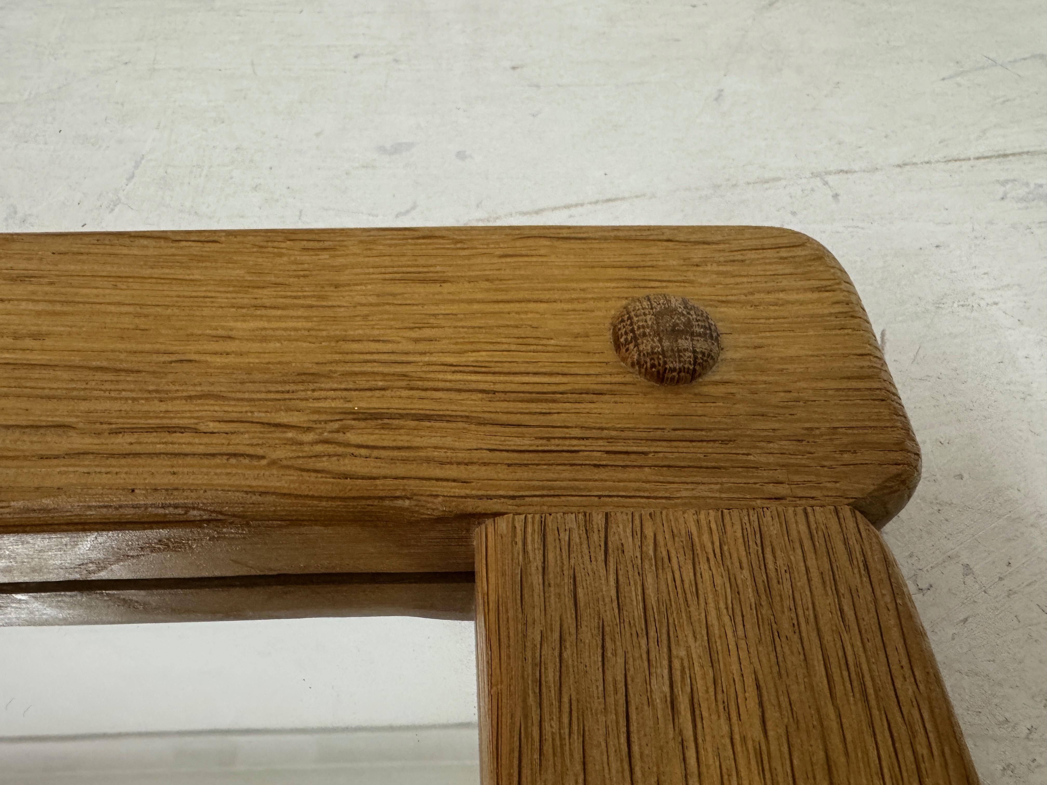 1960s Belgian Oak Brutalist Mirror For Sale 2