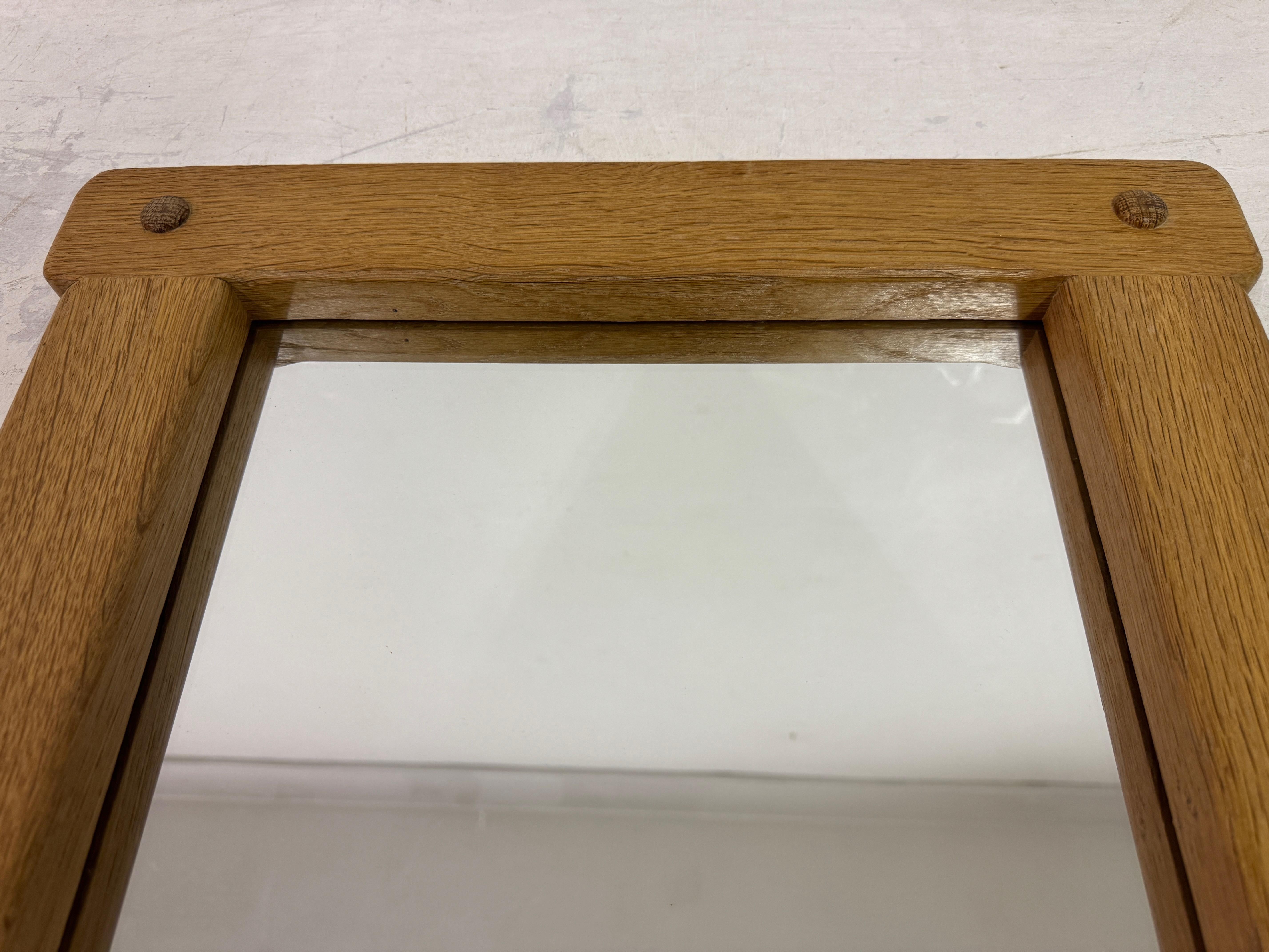 1960s Belgian Oak Brutalist Mirror For Sale 4