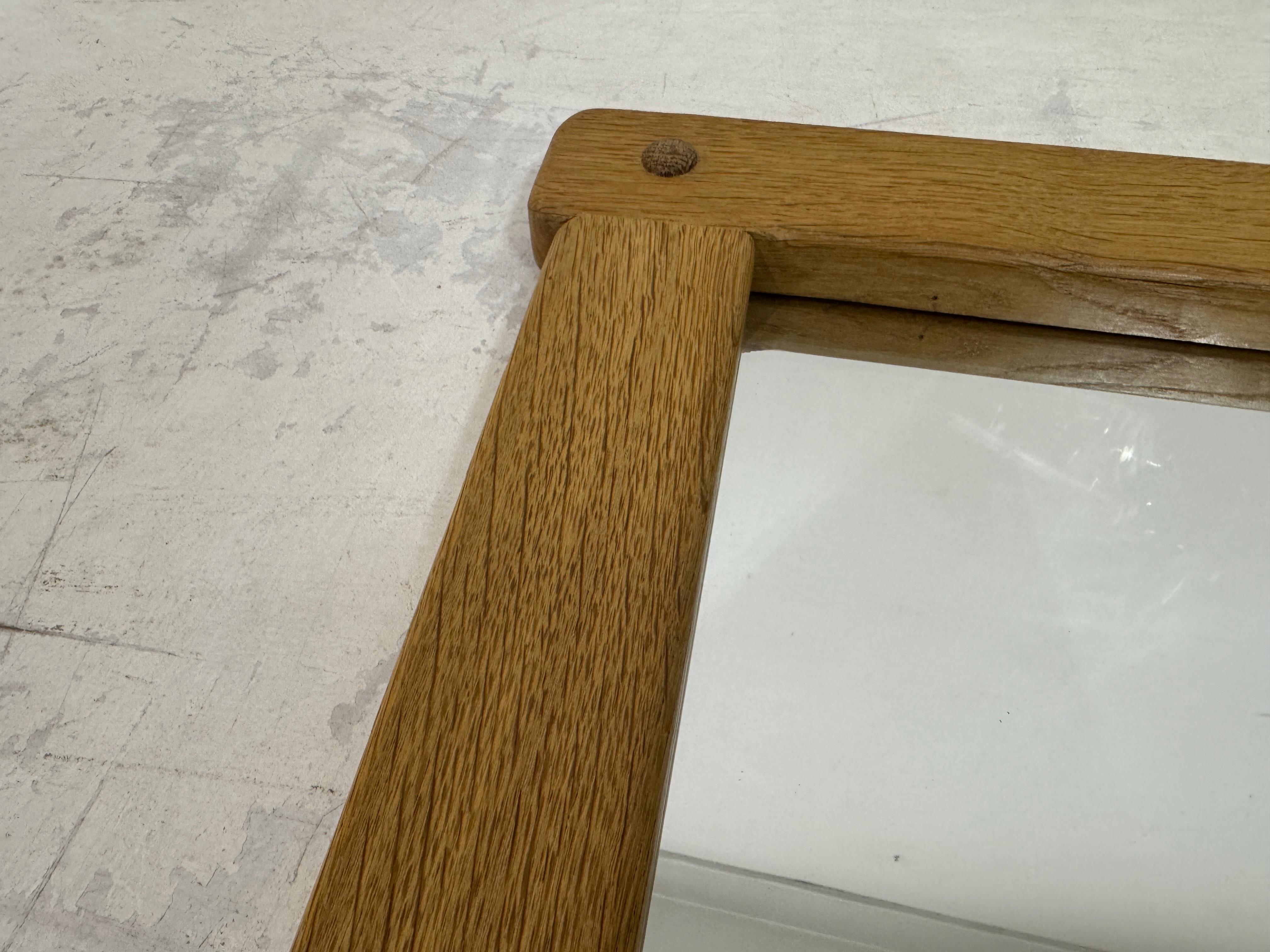 1960s Belgian Oak Brutalist Mirror For Sale 5