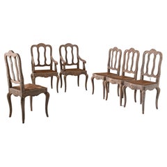 1960s Belgian Oak Dining Chairs, Set of Six