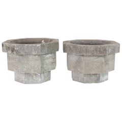 1960s Belgian Stone Planters, a Pair