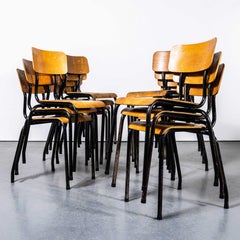1960's Belgian University Stacking Dining Chairs - Set Of Fourteen