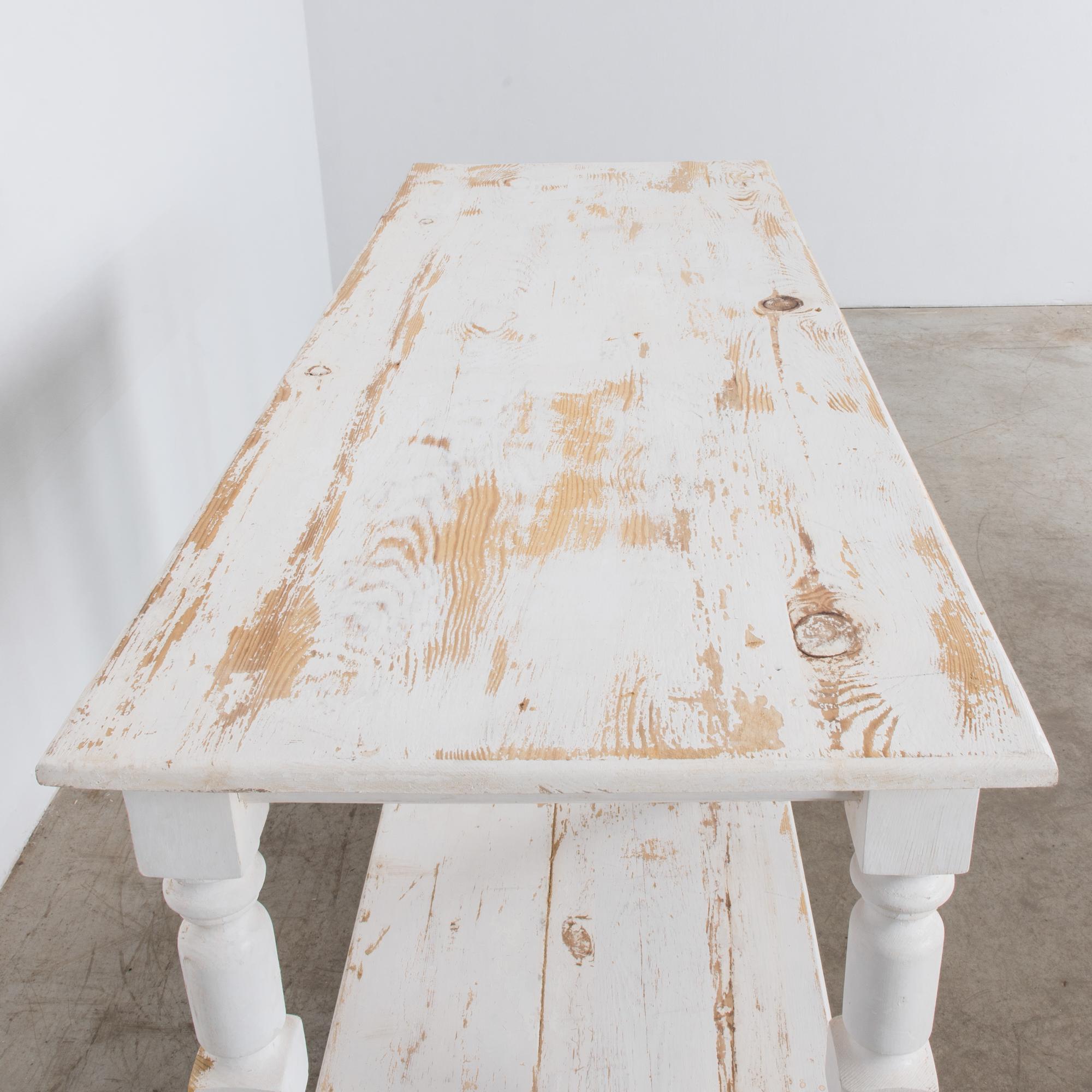 Early 20th Century 1960s Belgian White Patinated Drapers Table