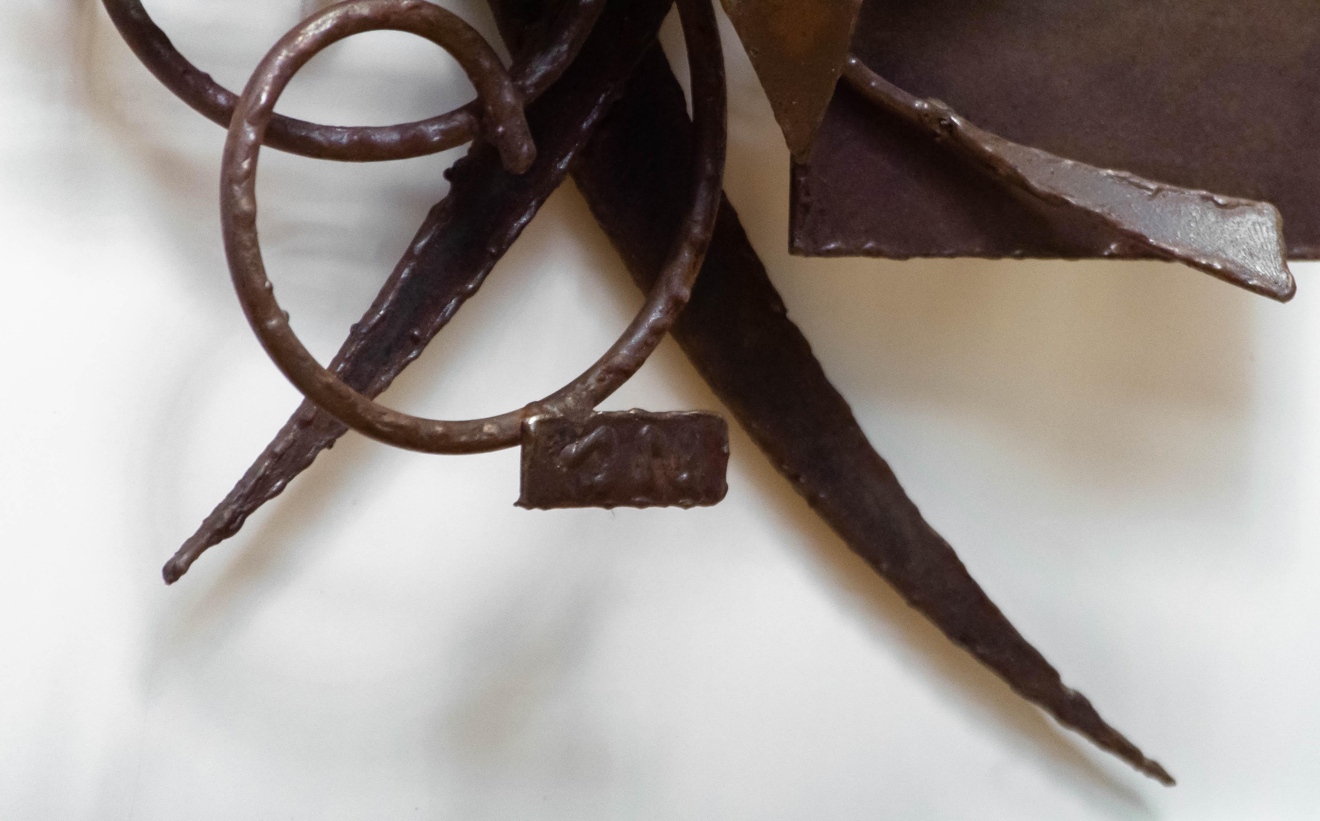 1960s Belgium Brutalist Metal Welded Wall Sculpture — Signed “J.N.” For Sale 1