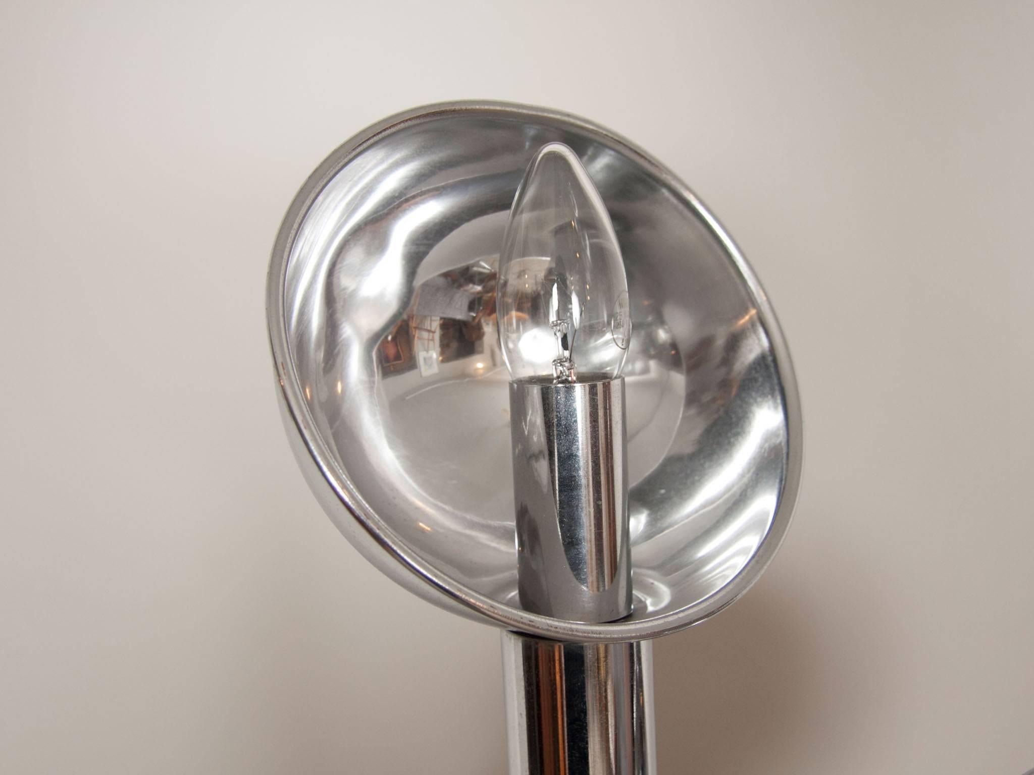 Belgian 1960s Belgium Three Stem Ball Chrome Floor Light