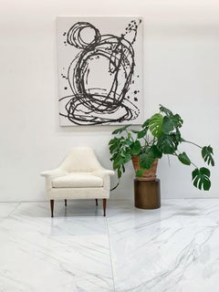 1960er Ben Seibel Loungesessel aus elfenbeinfarbenem Bouclé