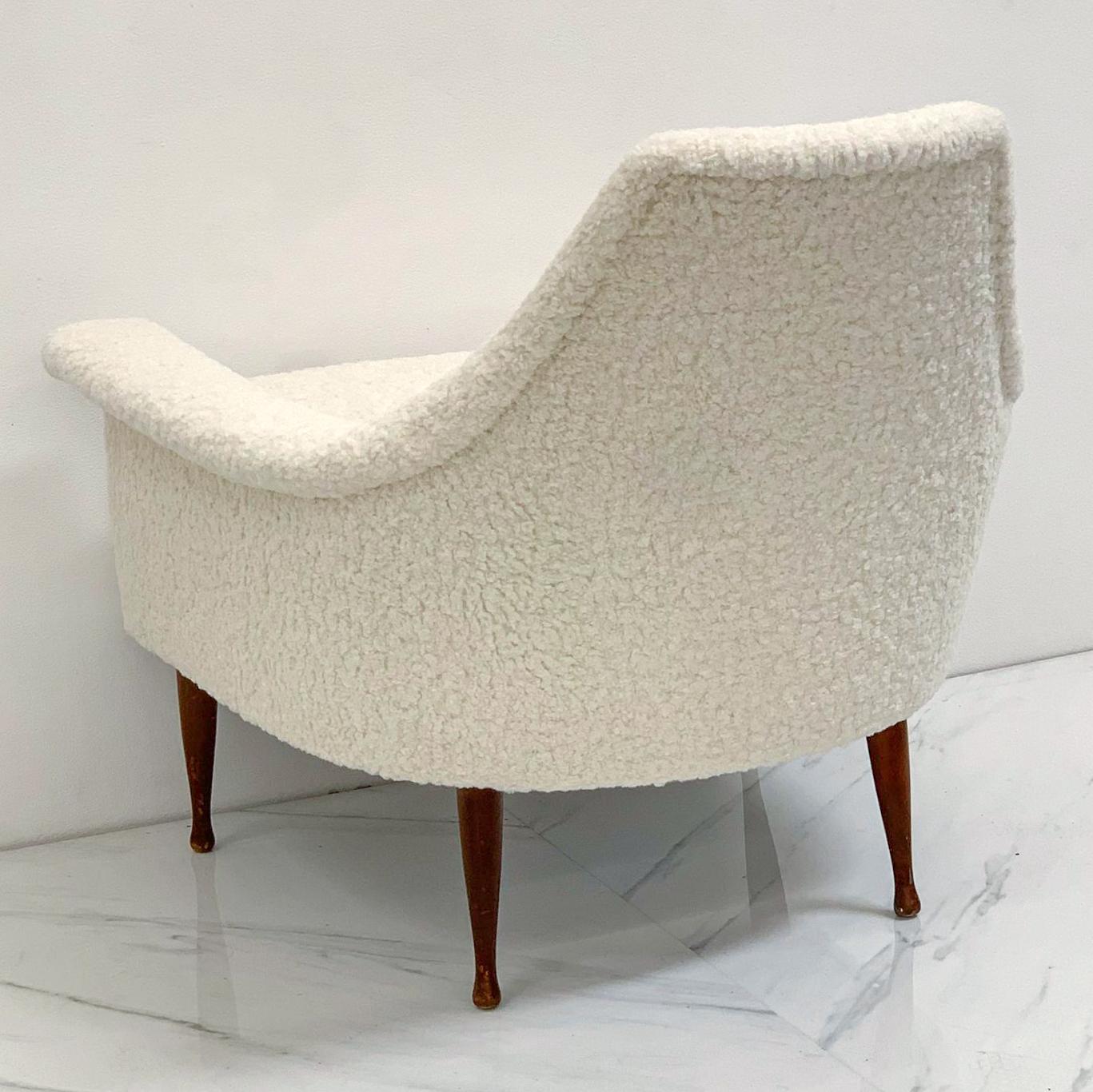1960's Ben Seibel Lounge Chair in Ivory Boucle 3
