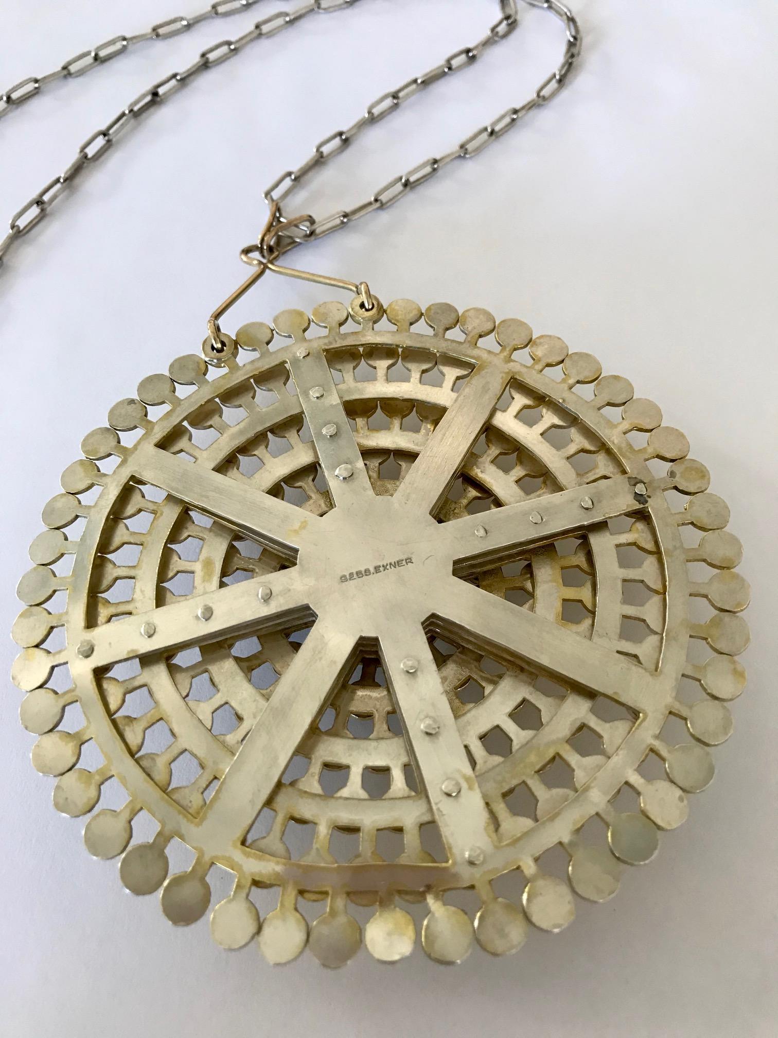 Modernist Bent Exner Fire-Gilded Silver Necklace 1960s