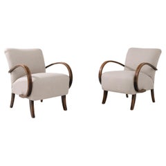 1960s Bentwood Armchairs by Jindrich Halabala, a Pair