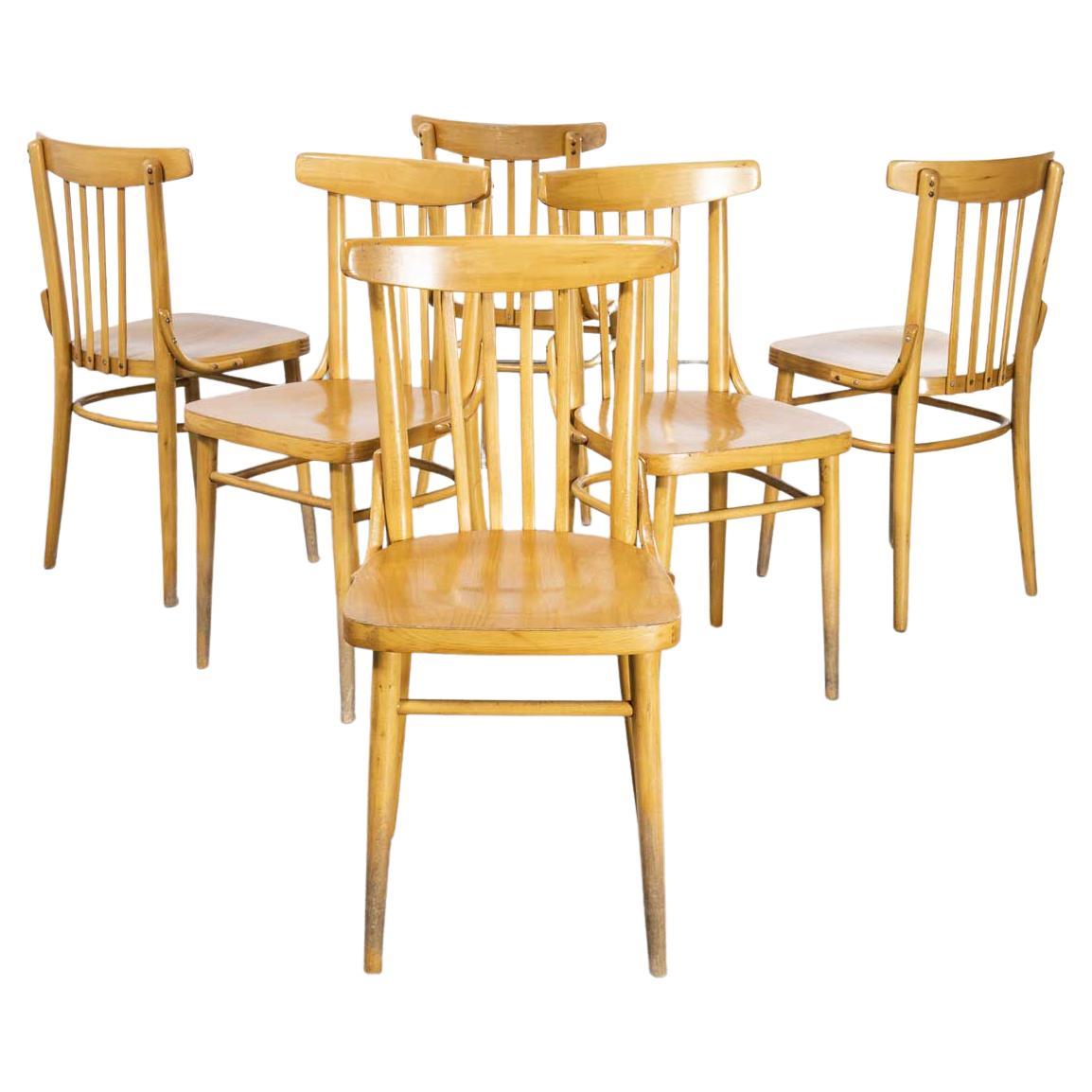 Chaise de salle à manger en bois cintré des années 1960 par Ton, ensemble de six pièces