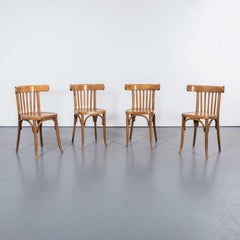 1960's Bentwood Honey Beech Bentwood Dining Chairs - Set Of Four