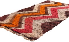 1960's Berber Boujad Moroccan Carpet with Modern Style