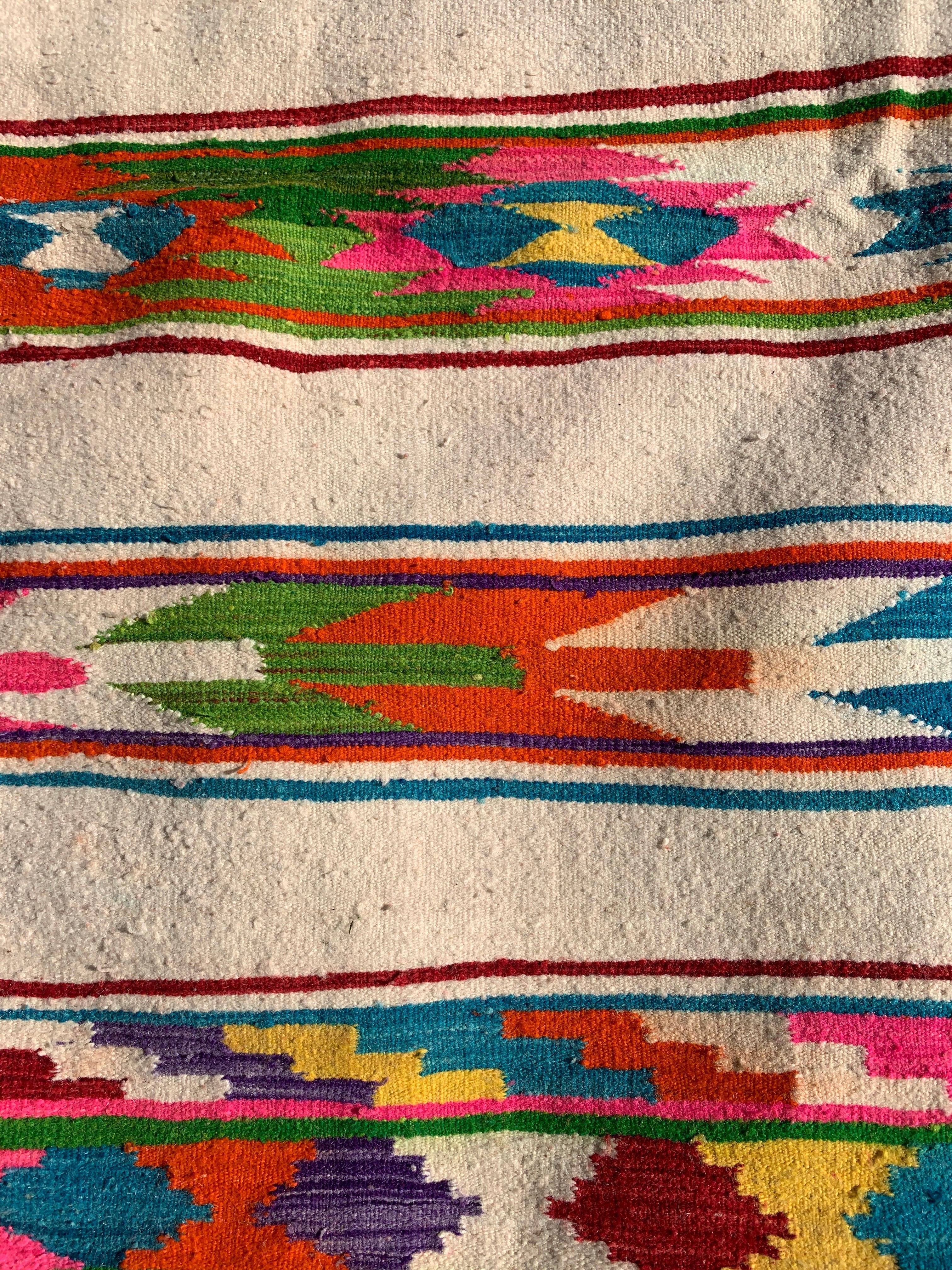 1960s Berber Handmade Wool Rug Throw Algerian Geometrical 200x218cm  For Sale 2