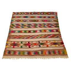 Tapis berbère algérien géométrique fait à la main 200x218 cm, années 1960 