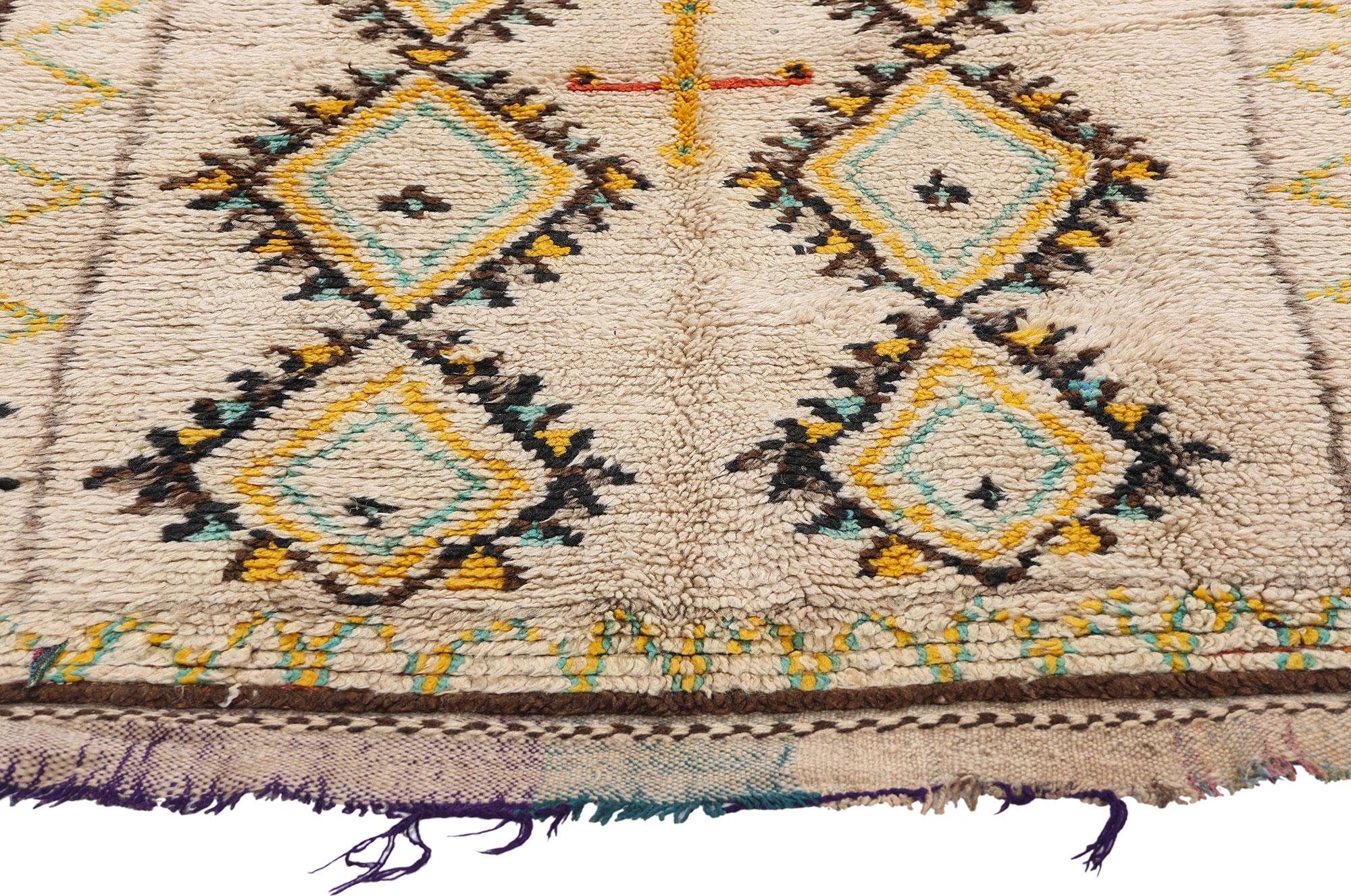Hand-Knotted 1960's Berber Moroccan Azilal Carpet For Sale