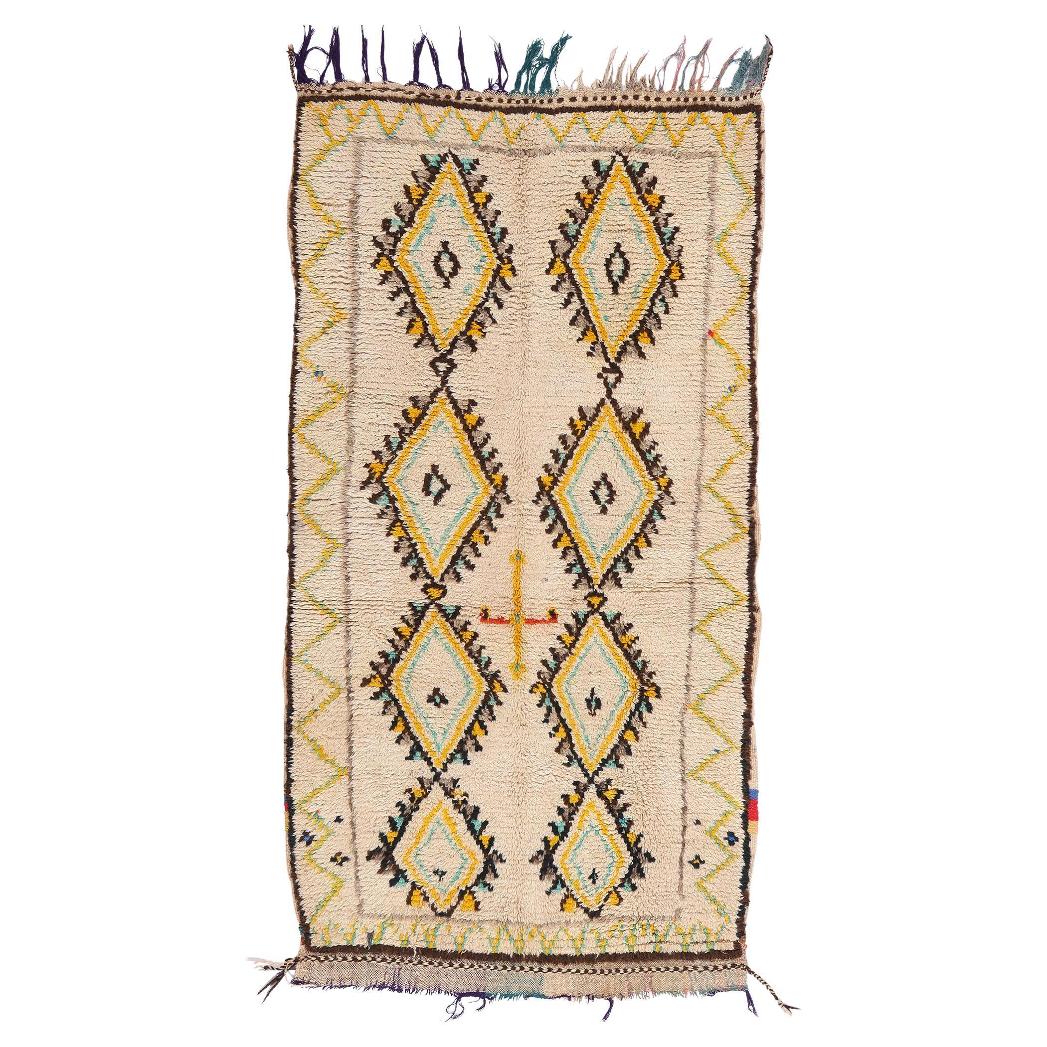 1960's Berber Moroccan Azilal Carpet For Sale