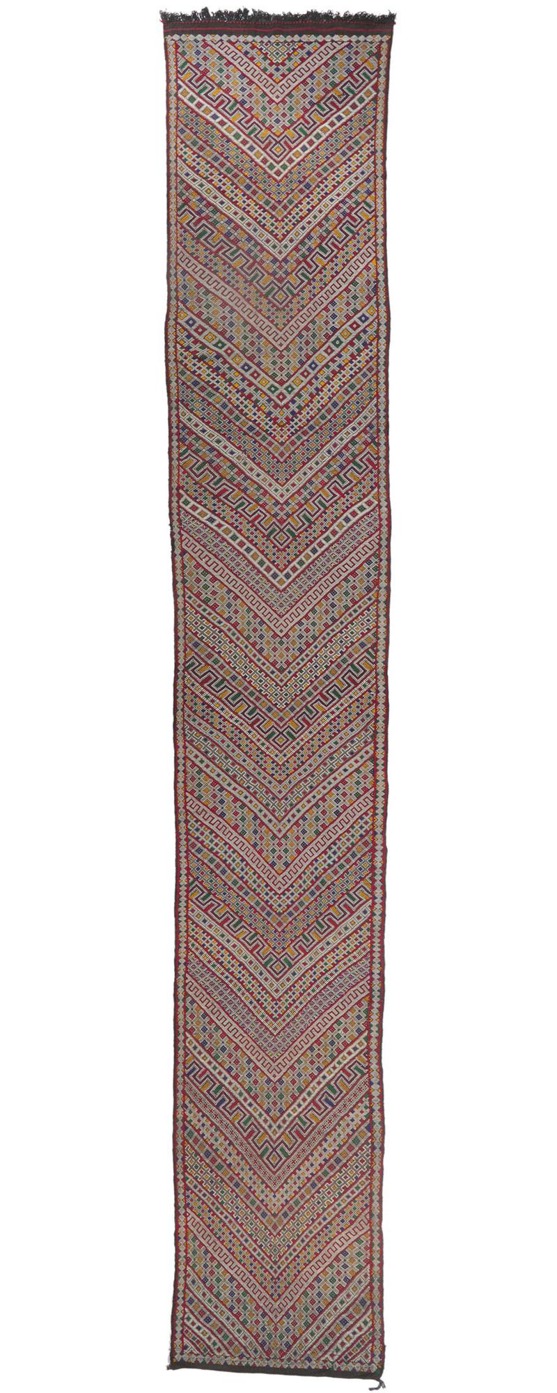 1960's Berber Moroccan Carpet with Mid-Century Modern Style, 03'05 x 22'04 For Sale 3
