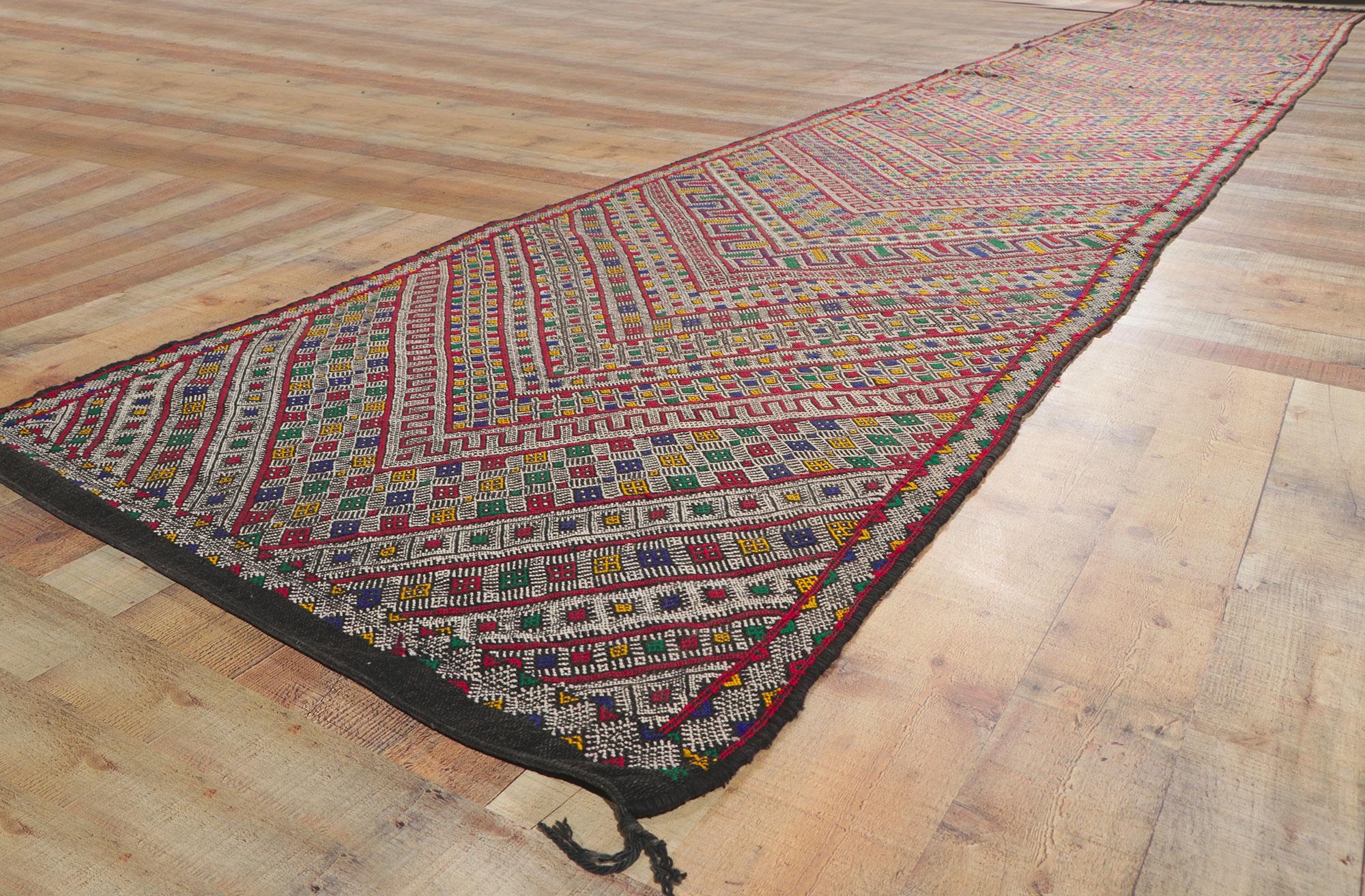 1960's Berber Moroccan Carpet with Mid-Century Modern Style, 03'05 x 22'04 For Sale 1