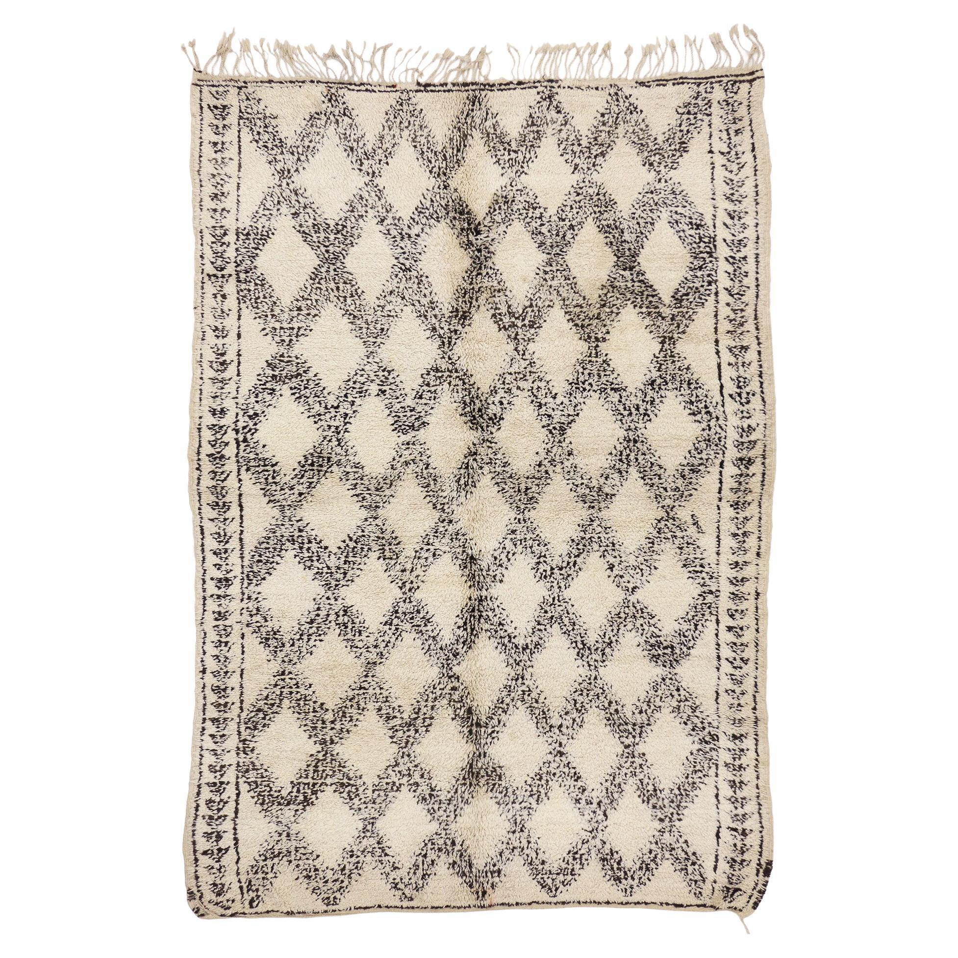 1960 Berber Tribes of Morocco Vintage Beni Ourain Moroccan Rugs, 06'01 x 08'06