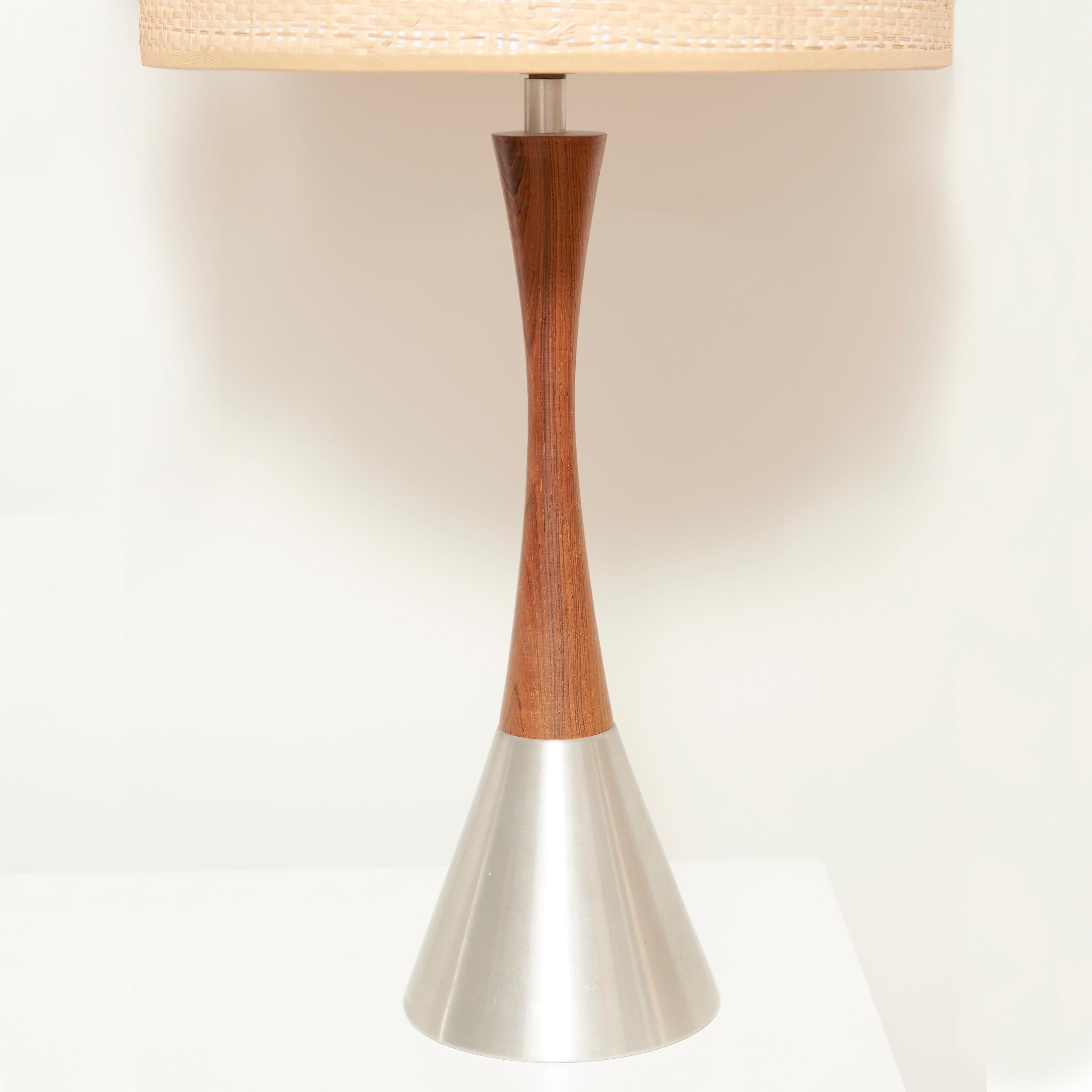 Mid-Century Modern 1960s Bergboms lamps in Rosewood and steel