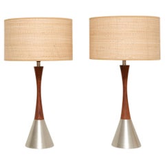 1960s Bergboms lamps in Rosewood and steel