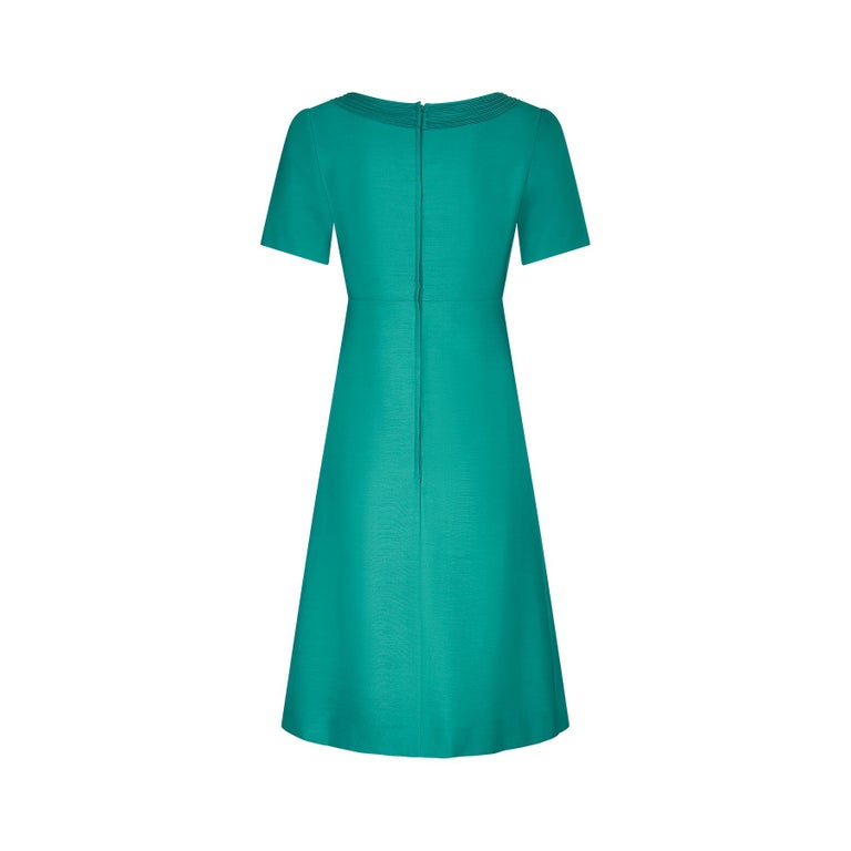 green emerald velvet dress Emerald Green Mirror-Work A-Line Dress