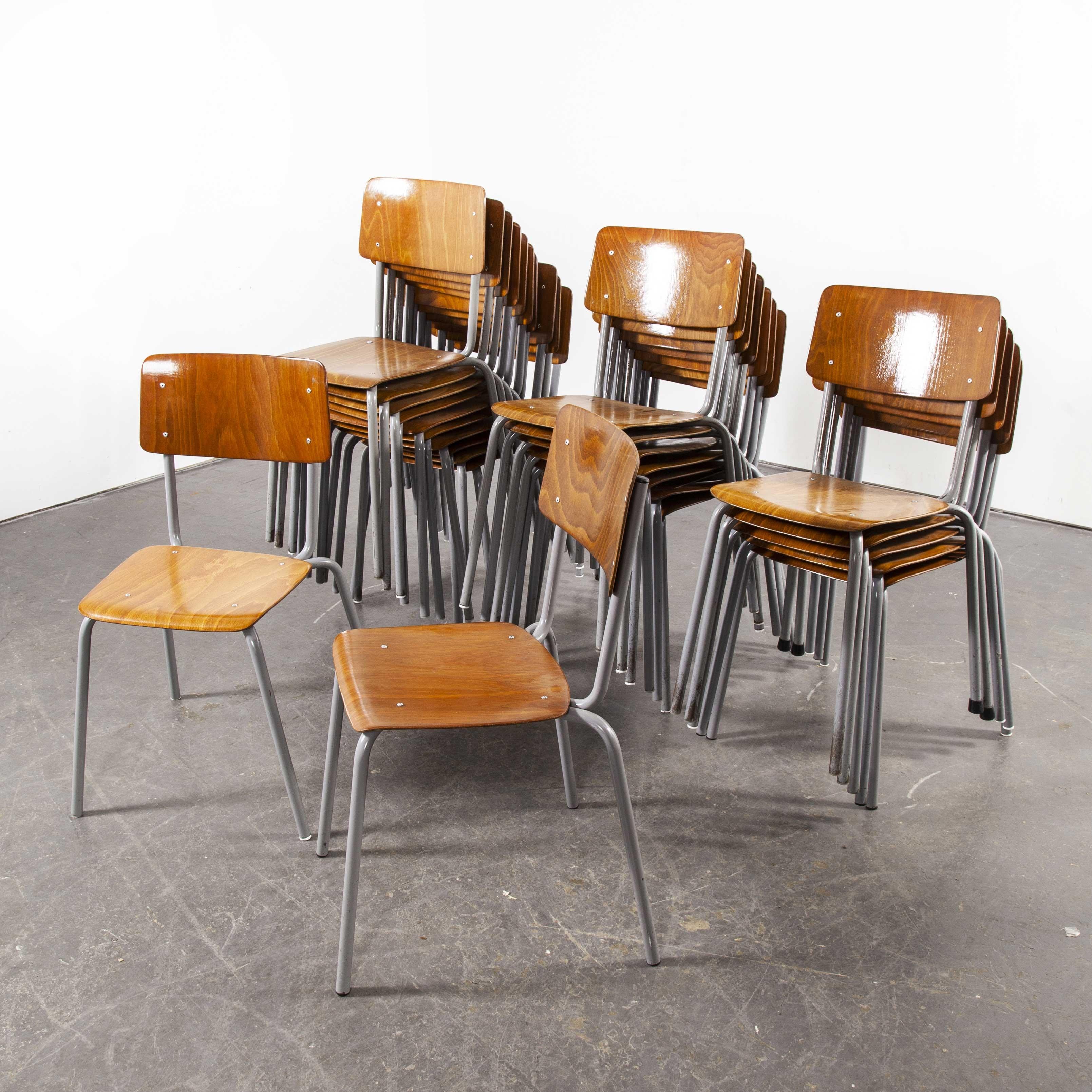 1960s Berl & Cie Midcentury Stacking Chairs, Pagholz, Set of Twenty Four In Good Condition In Hook, Hampshire