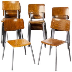 1960s Berl & Cie Midcentury Stacking Chairs, Pagholz, Set of Twenty Four