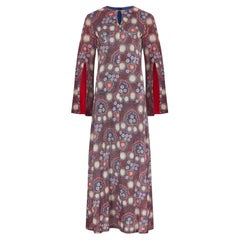 Vintage 1960s Bernard Claverie Lurex Angel Sleeve Maxi Dress