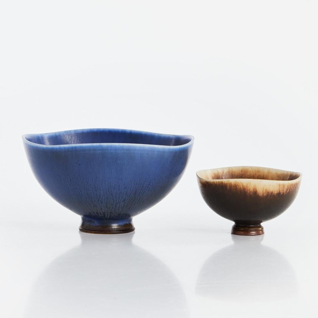 1960s Berndt Friberg Pair of Enameled Stoneware Bowls For Sale 1