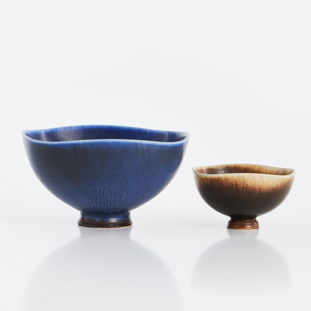 1960s Berndt Friberg Pair of Enameled Stoneware Bowls For Sale 2
