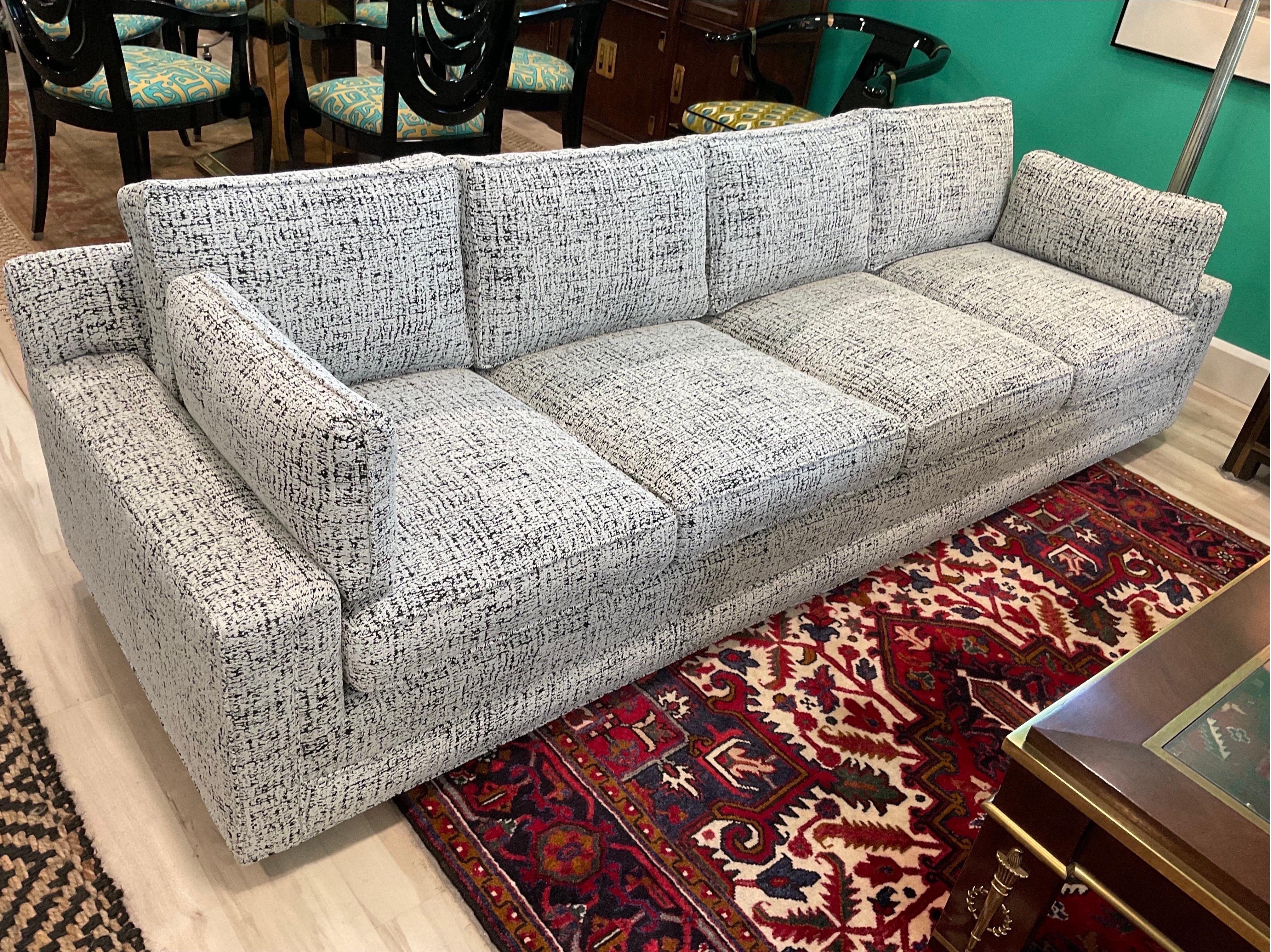 1960s Bernhardt Boucle Professionally Upholstered Sofa For Sale 4